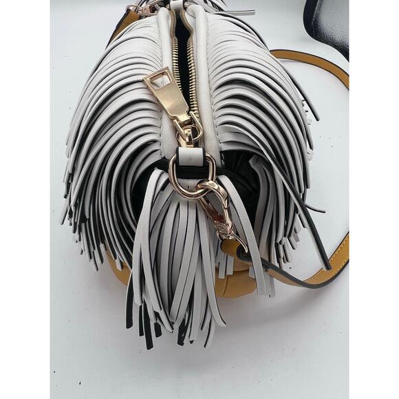Fringe Dog-Shaped Handbag with Yellow Strap - Picture 6 of 6